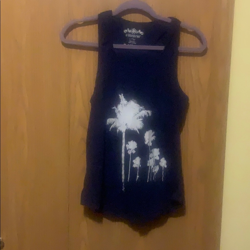 White palm trees hoodie tank top